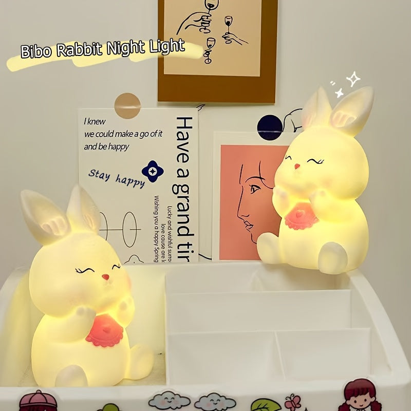 Cute Rabbit Family - Charming LED Table Lamp for Bedroom