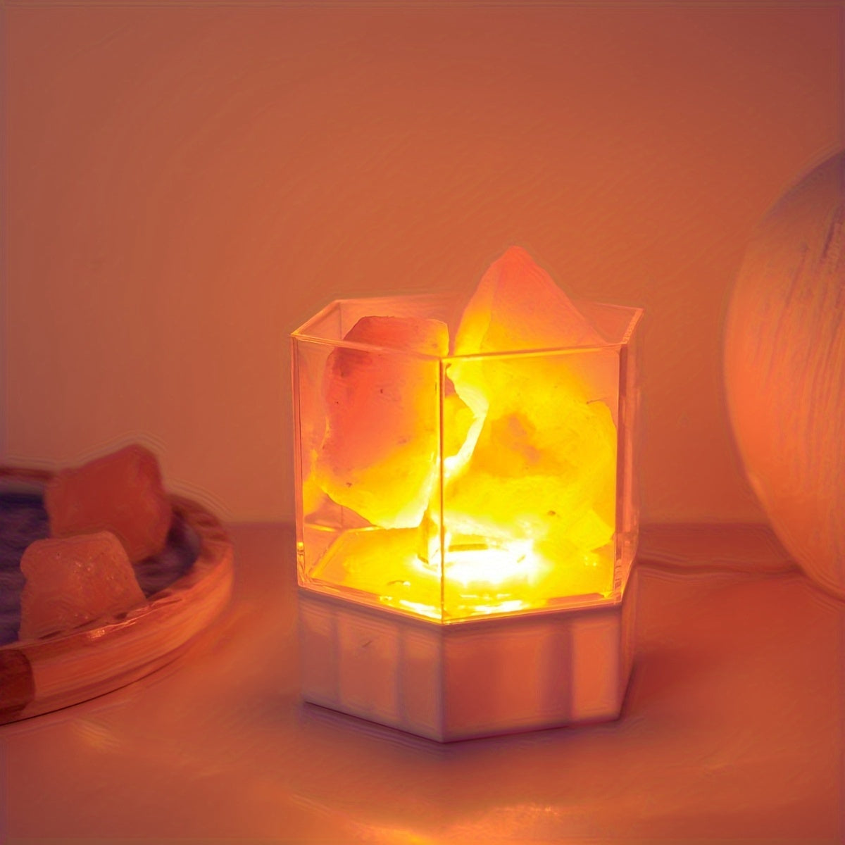 HimalayanGlow Lamp – Atmospheric Salt Night Light with USB
