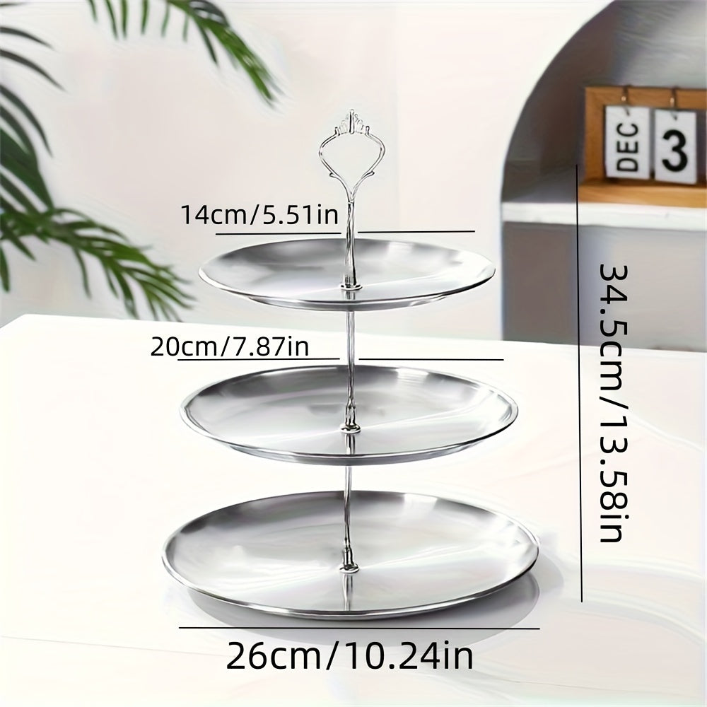 SteelTower - Elegant Three-Piece Serving Platter for Parties