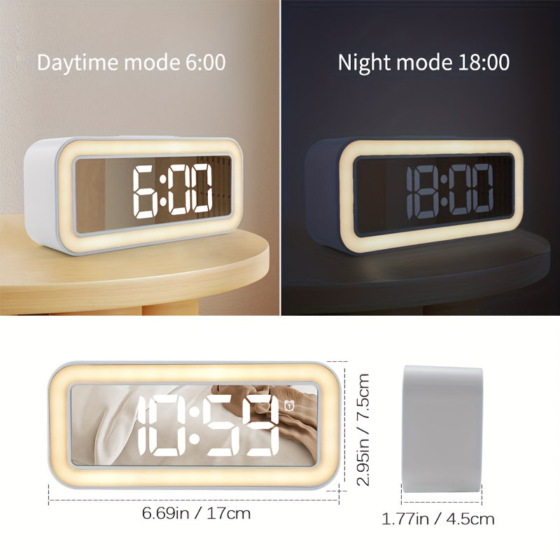 MirrorTime Alarm Clock - Stylish Digital Mirror Clock