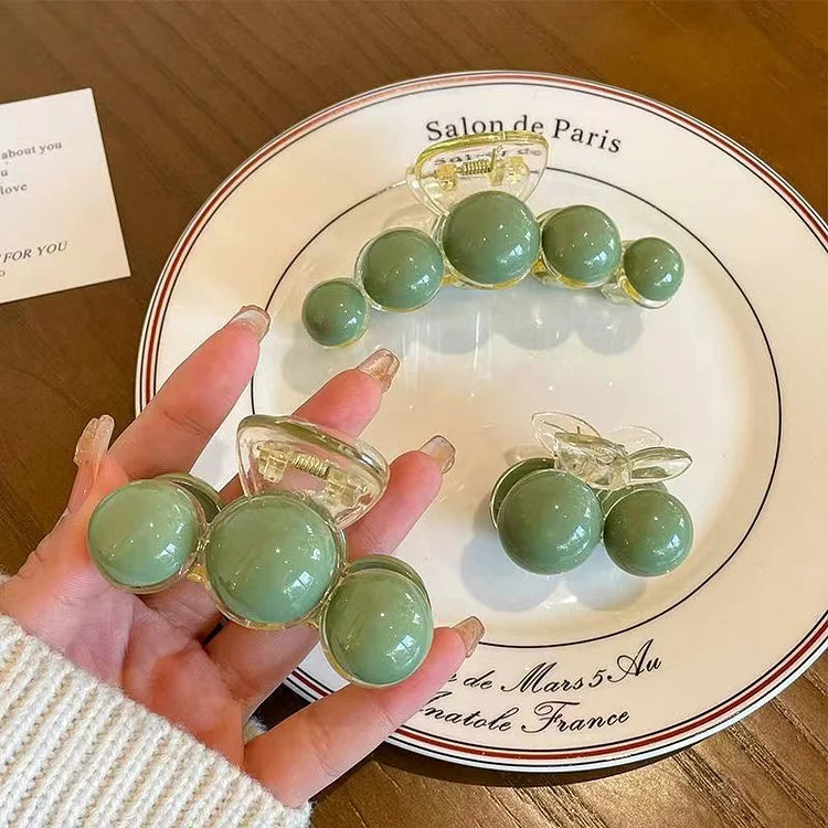 Captivating Green Pearl Hair Clip - Liana Elegans