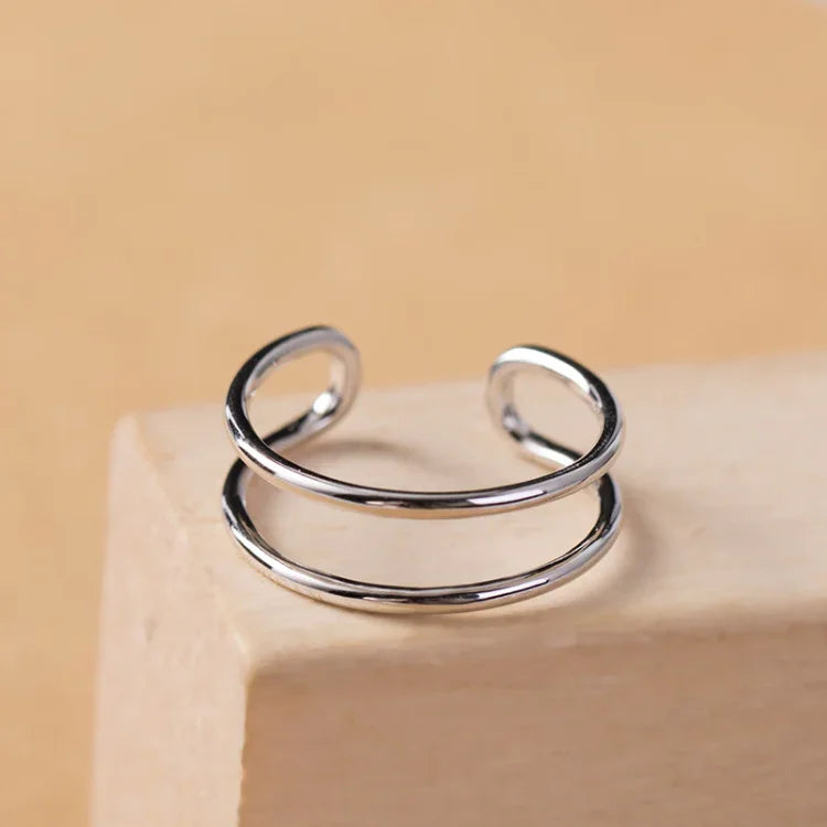 Adjustable Double Line Ring - Elegant Lina Design