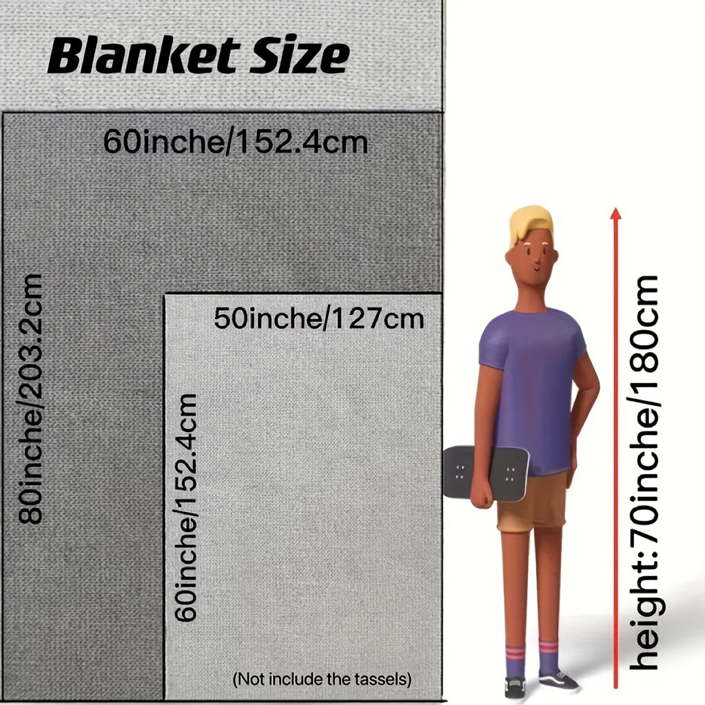CozyWeave - Stylish Crochet Blanket with Fringes