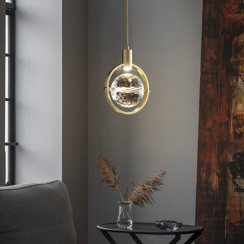 CrystalChic Pendant - Ring-shaped LED Ceiling Light with Sparkling Crystals