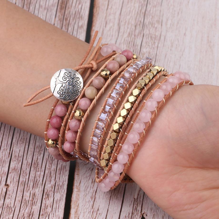 Amoria Bracelet – Elegant Gold Rose Quartz Arm Candy