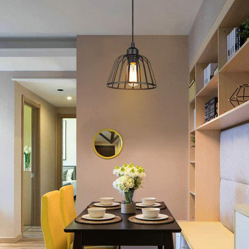 IronSphere Pearl - Black Industrial Iron Pendant Lamp for Modern Interiors