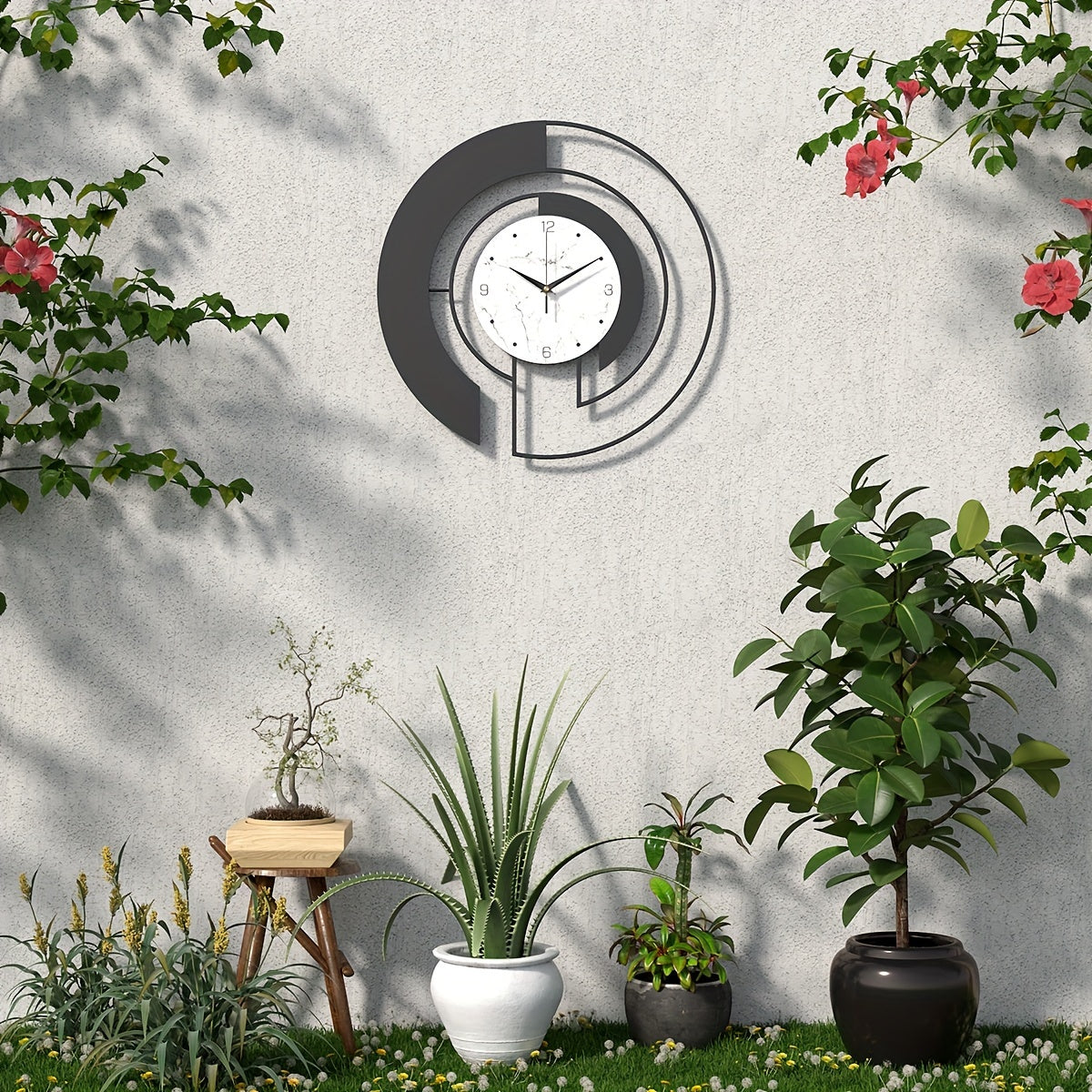GeoClock - Elegant Black Geometric Alarm Clock