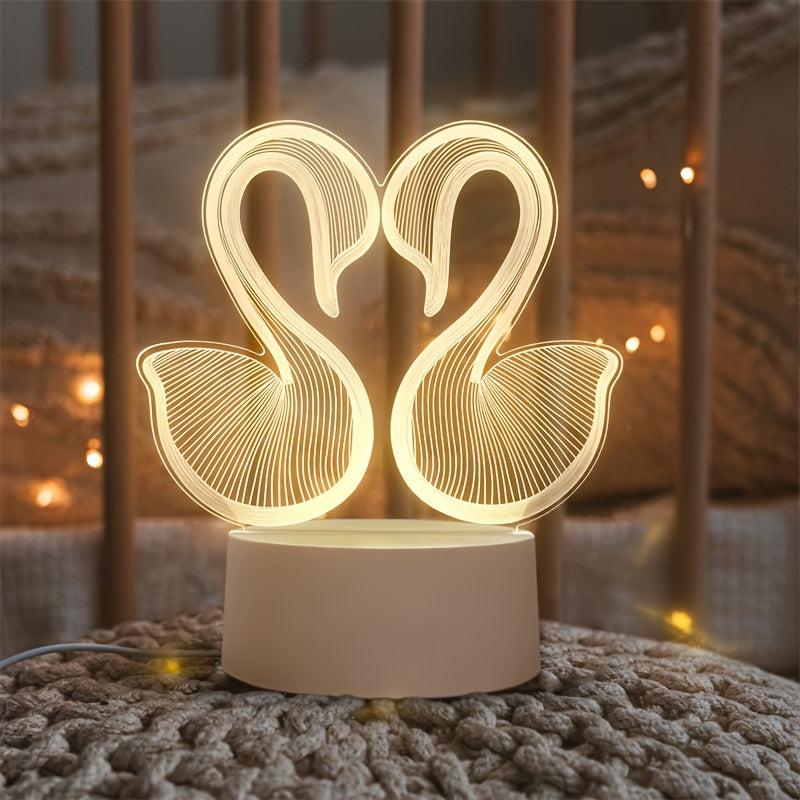 SwanLight – 3D LED Table Lamp with Modern Acrylic