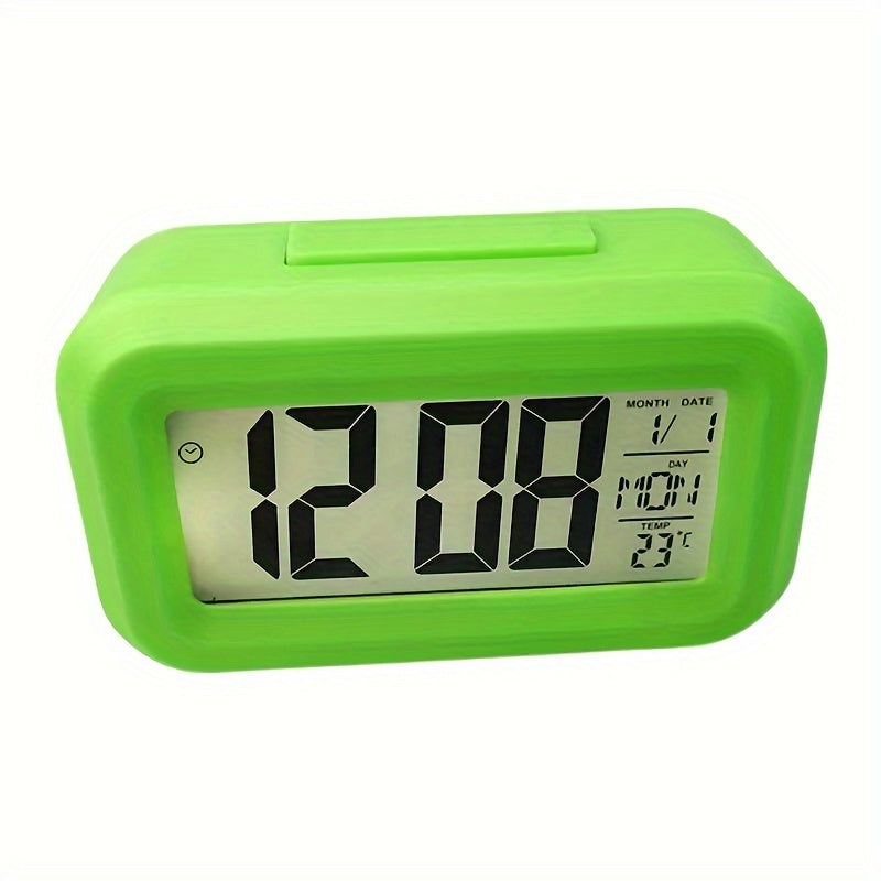 SmartAlarm Clock – Compact LCD Alarm Clock with Sound and Temperature