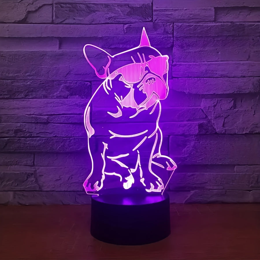 DecoBulldog - 3D French Bulldog Lamp with Colors