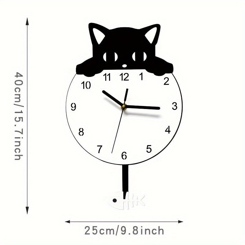 SwingCat Clock - Modern Cat Wall Clock in Cartoon Style
