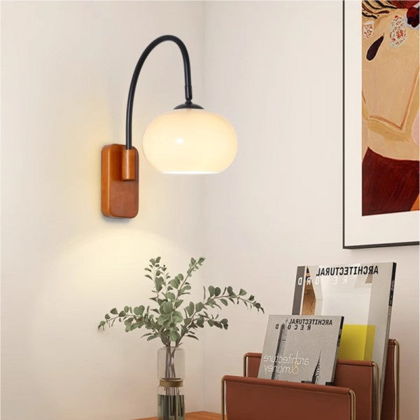 Orbite Wall Lamp – Elegant Wall Lamp Made of Khaki Glass