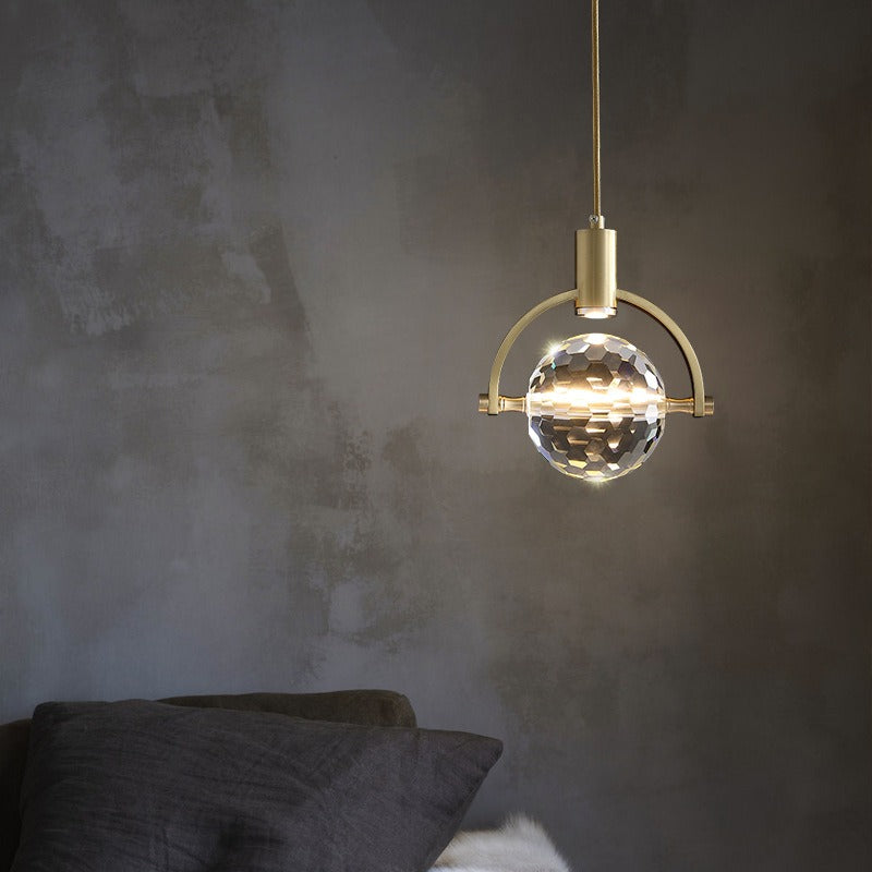 CrystalChic Pendant - Ring-shaped LED Ceiling Light with Sparkling Crystals