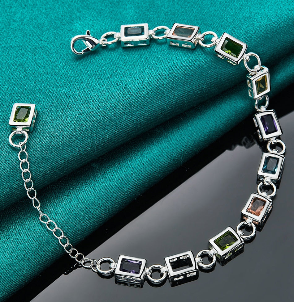 Luxe Multicolor Zircon Bracelet with Radiant Stones