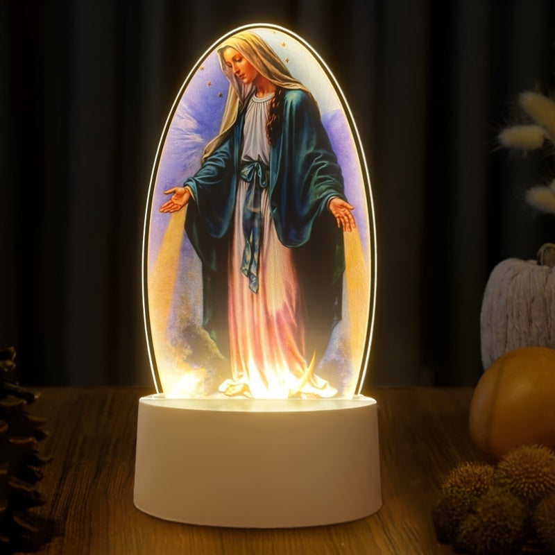 DivineGlow Night Light - LED Virgin Mary with Acrylic