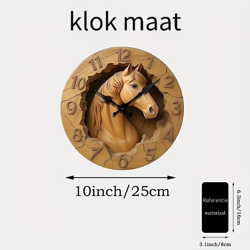 EquineElegance - Luxurious Hanging Wooden Horse Clock
