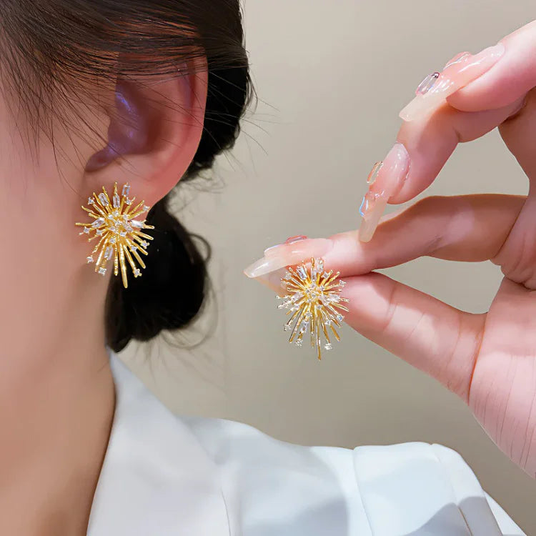 Livia Gold Zirconia Earrings - Radiant Elegance for Every Occasion