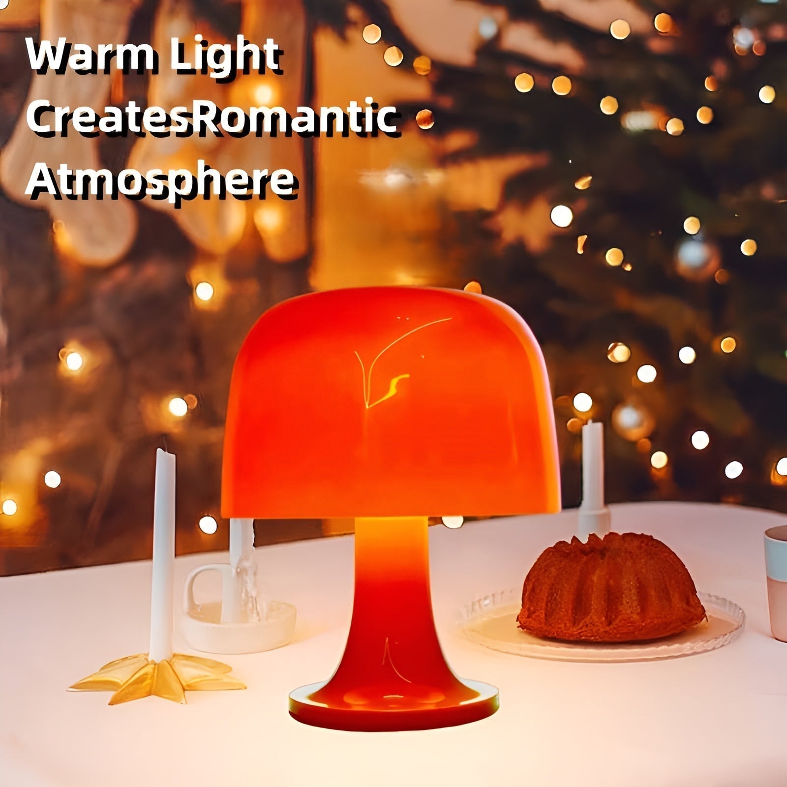 Stylish Vintage Mushroom Lamp - with Dimmable LED & USB Power Supply