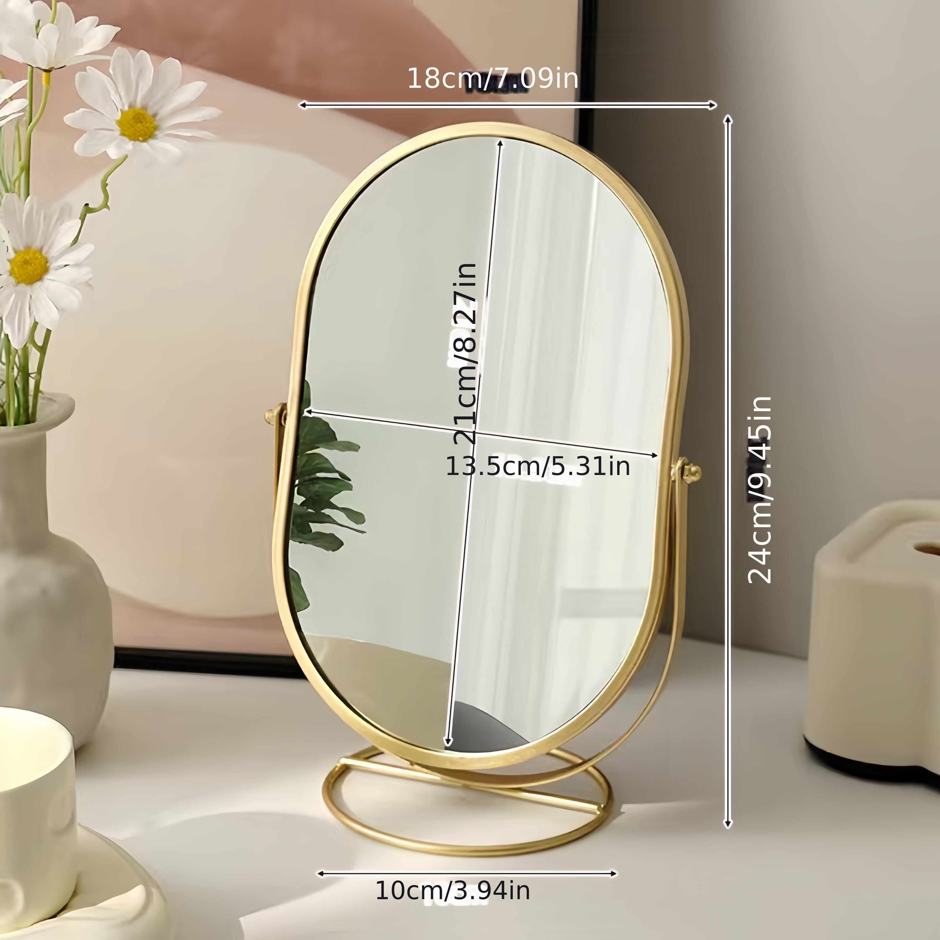360° View – Elegant Makeup Mirror for all angles