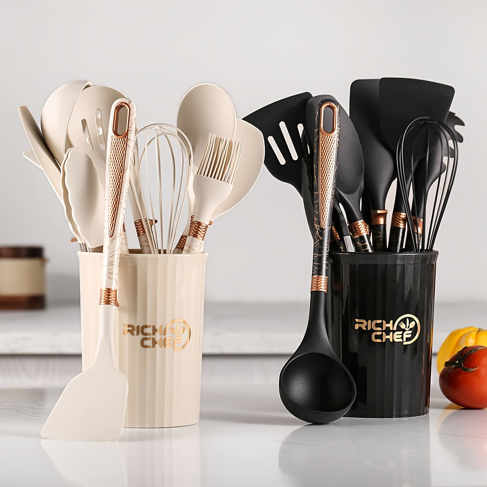 Premium Cooking - Kitchen Joy with the Elegant Silicone Kitchen Utensil Set
