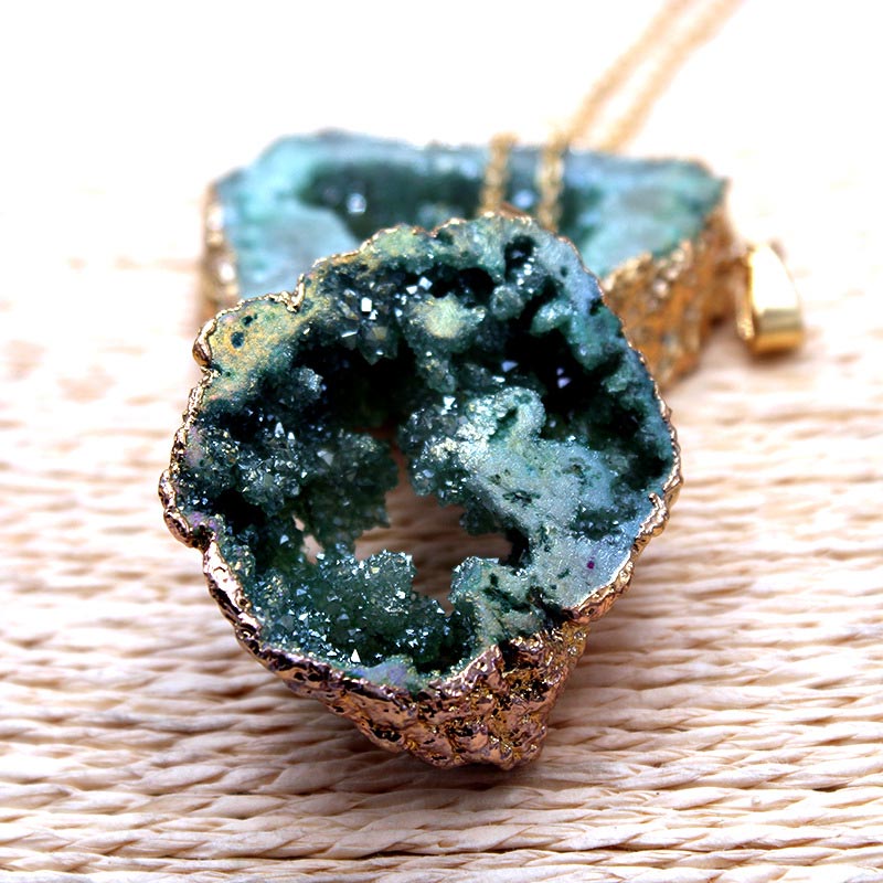 Gaia Natural Crystals Geode Hanging Decoration