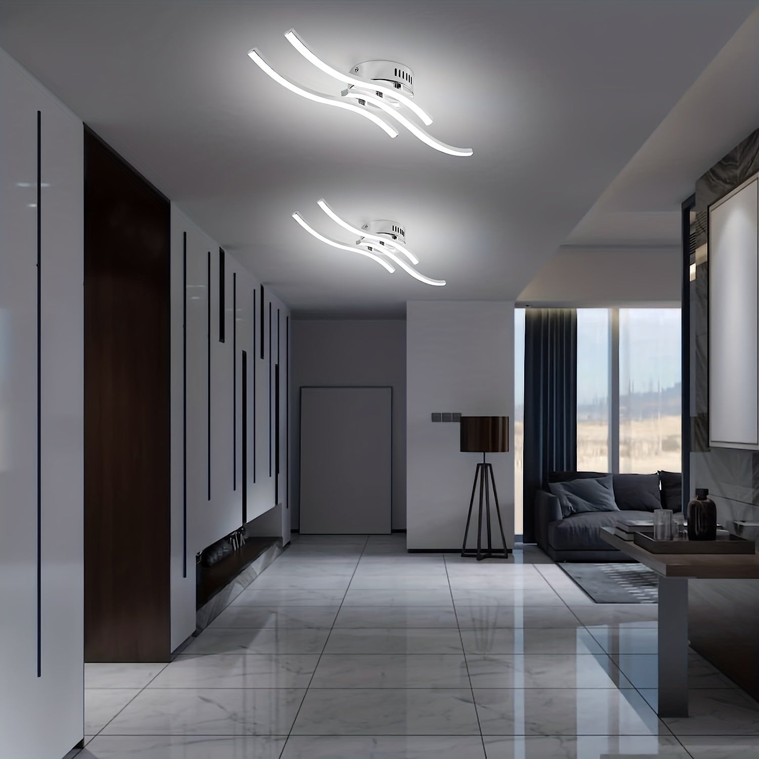 LumaCurve Light - Modern Dimmable LED Ceiling Light