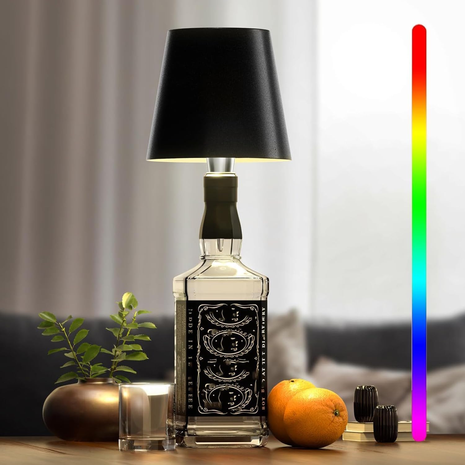 Elegant lighting bottle with touch control and USB charging