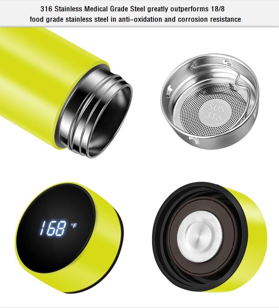 ThermoGlow - Slim Insulated Bottle with LED Display