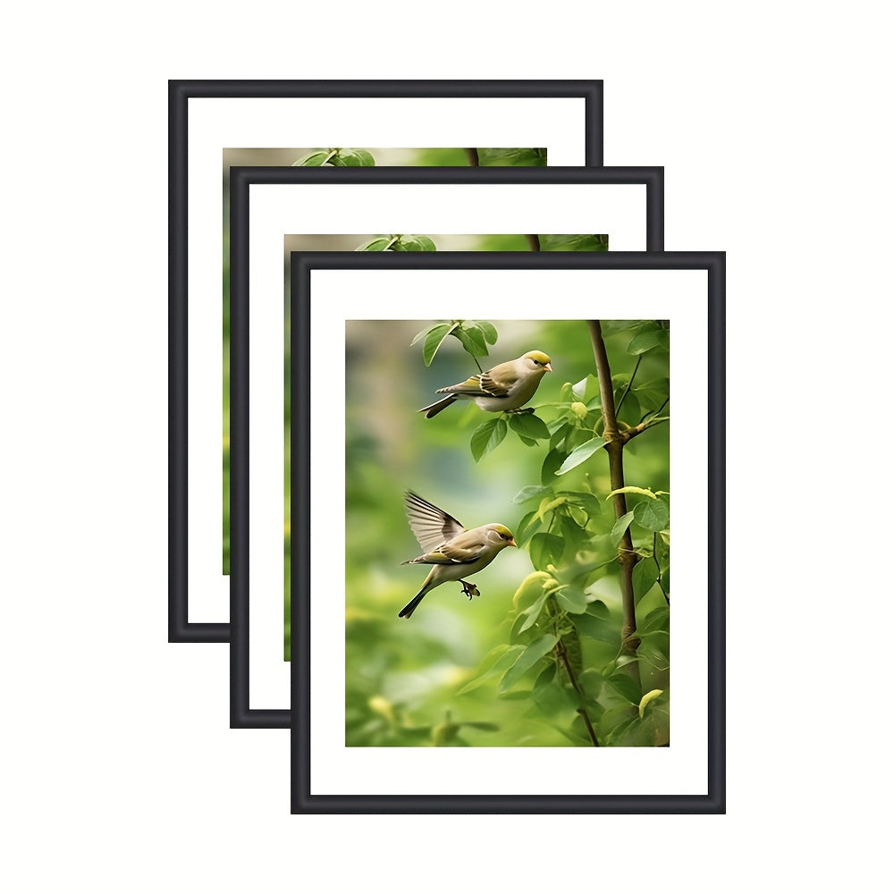 GalleriRam - Set of 3 Black Photo Frames for Walls and Tables