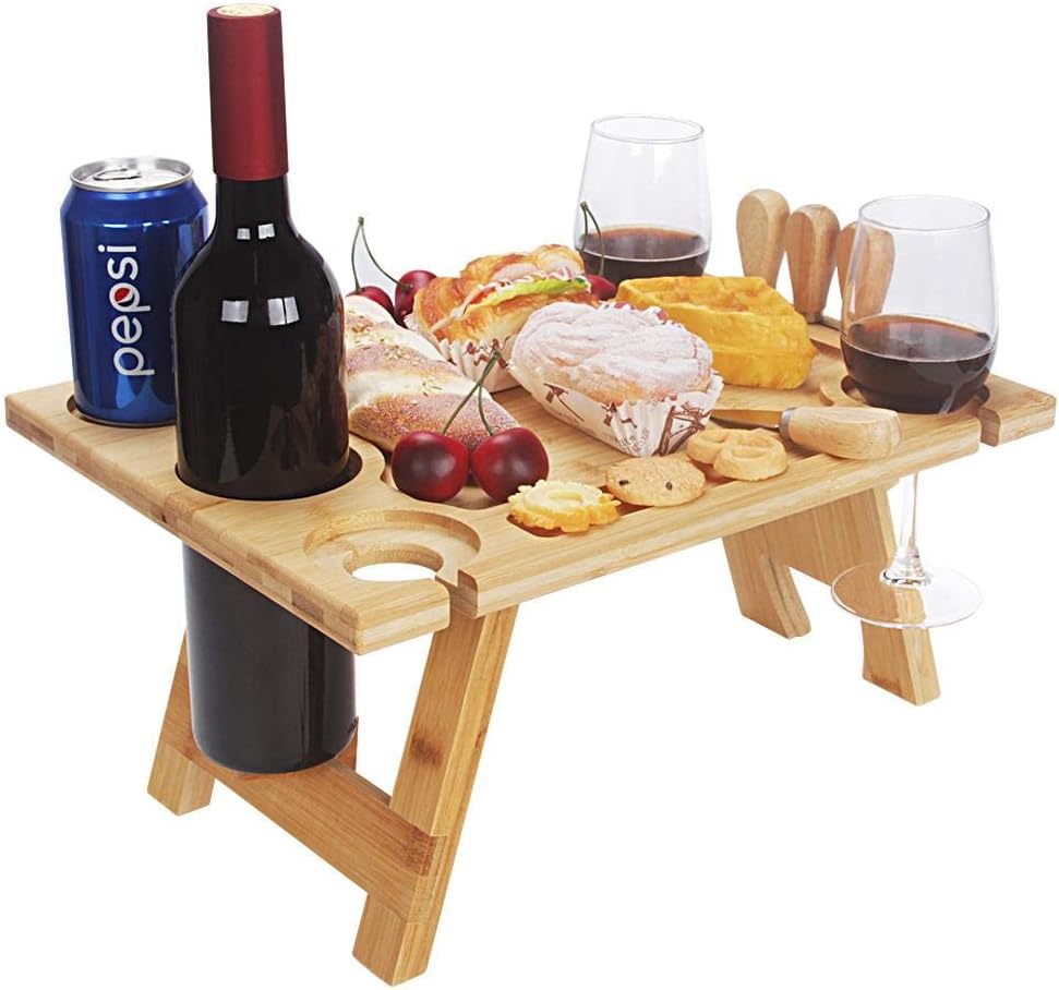 Wooden Wine Rack Table - Stylish Portable Wine Rack