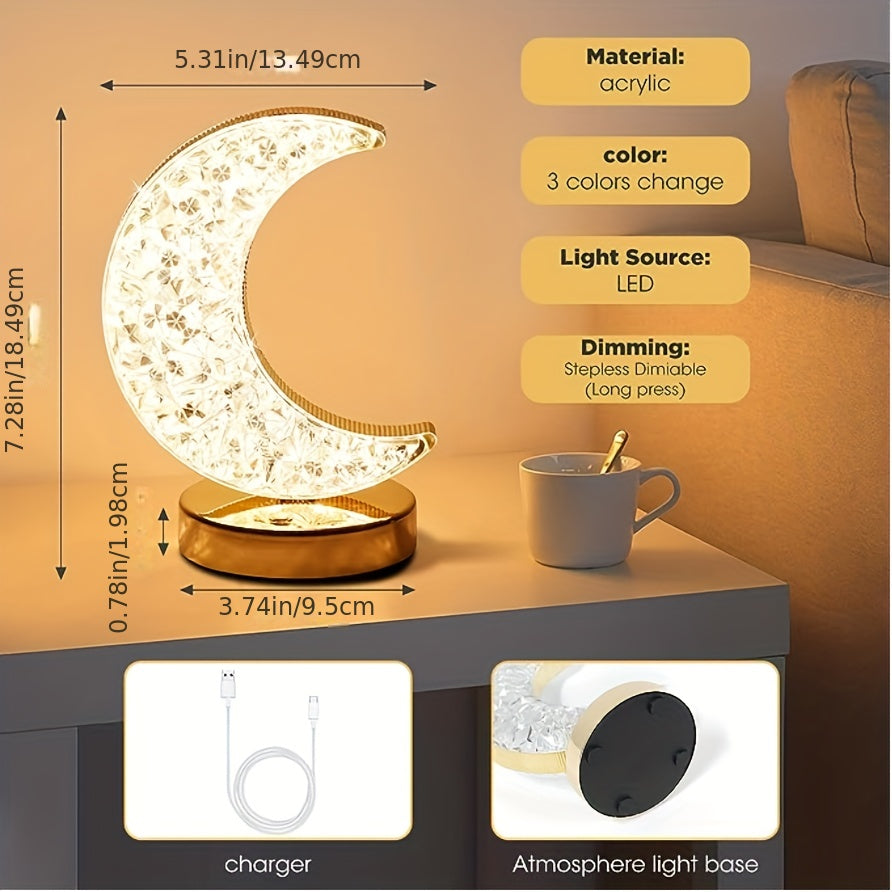 CrystalGlow Lampa - Dimmable Bordslampa med Touch
