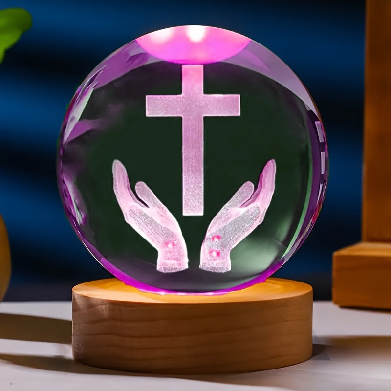 CrystalGlow-lampa - Elegant 3D Kristall Nattljus