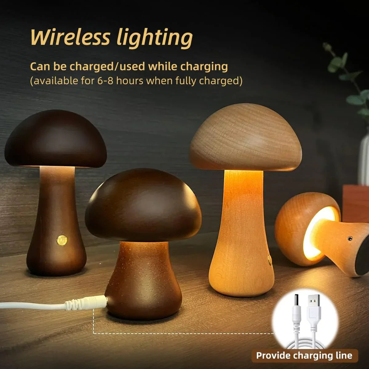 GlowShroom - Atmospheric Wooden LED Night Light