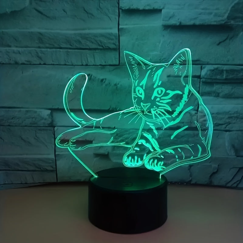 CatGlow - 3D Nattlampa Katt med 7 Färger
