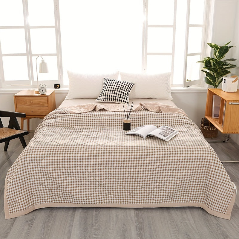 Elegant Preppy Plaid Summer Blankets for Cold Nights