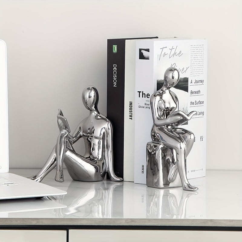 LuxeCeramic - Abstract Ceramic Bookends for Elegant Interiors