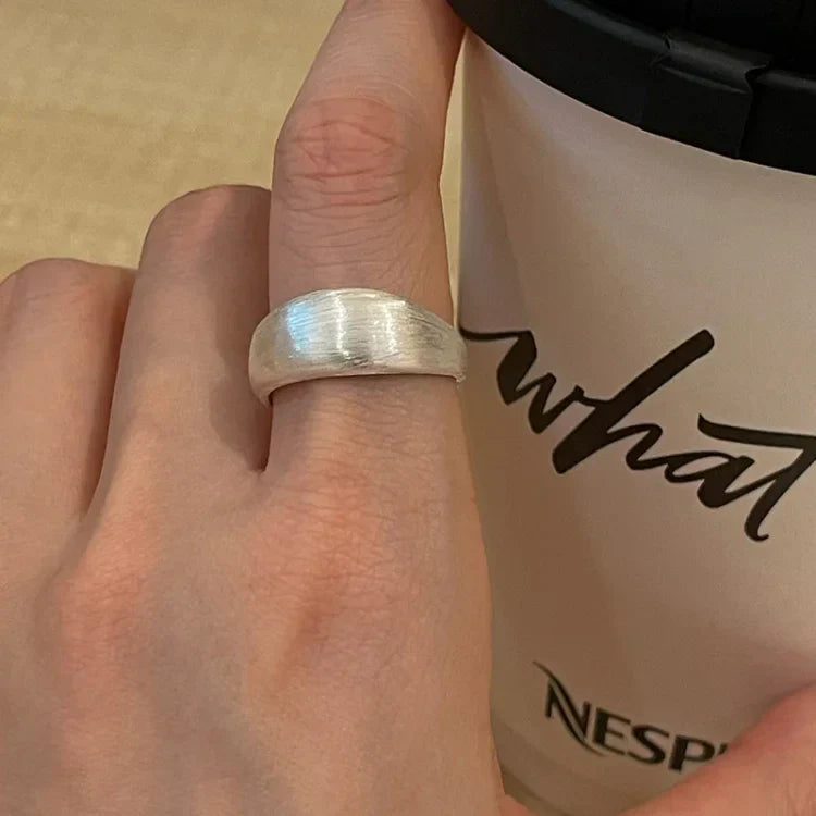 Adjustable Silver Dome Ring - Elegant Nora with Timeless Charm