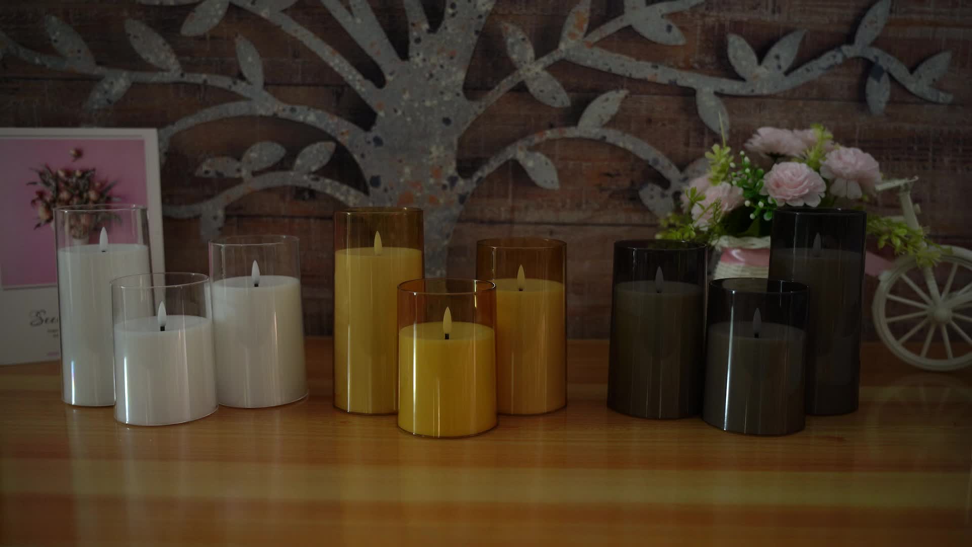 FlamelessGlow – Grey LED candle with timer