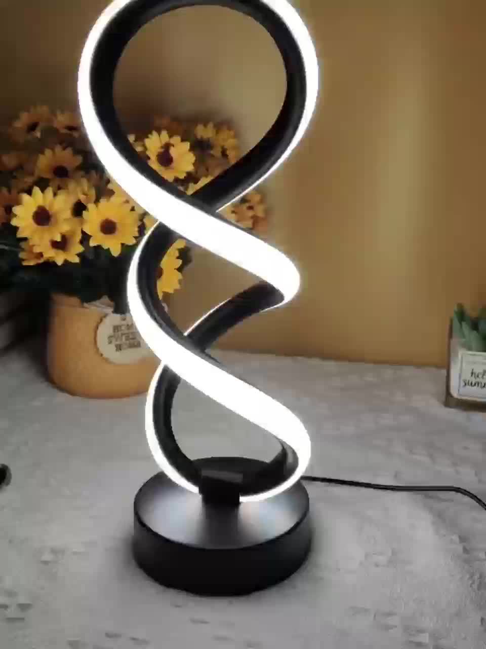 SpiraLux - Elegant Spiral Table Lamp with Color Choice