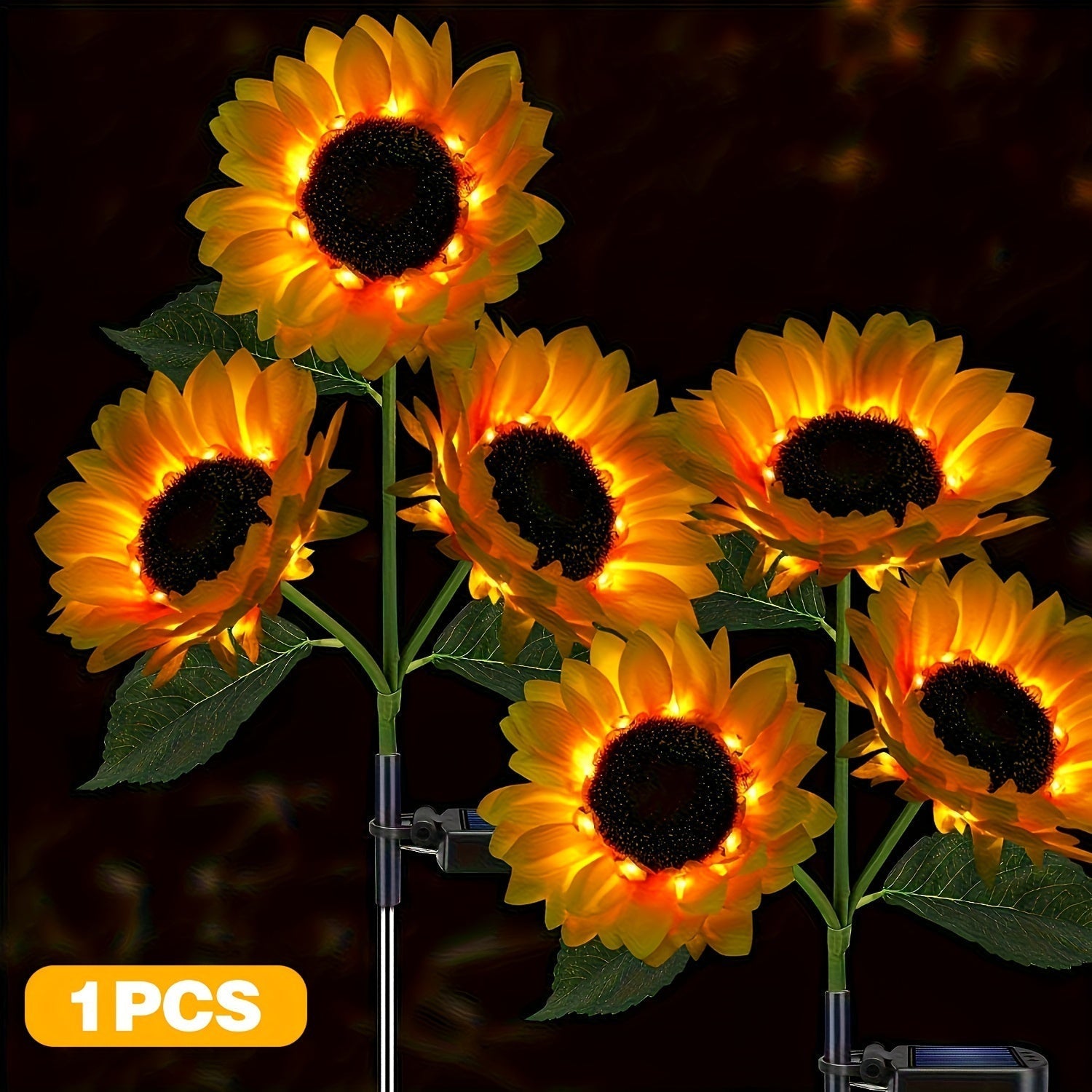SolarBloom Lamp – Sunflower LED Garden Lamp 3 Cups