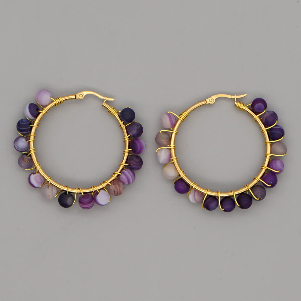 Sannes Elegant Boho Natural Crystal Earrings