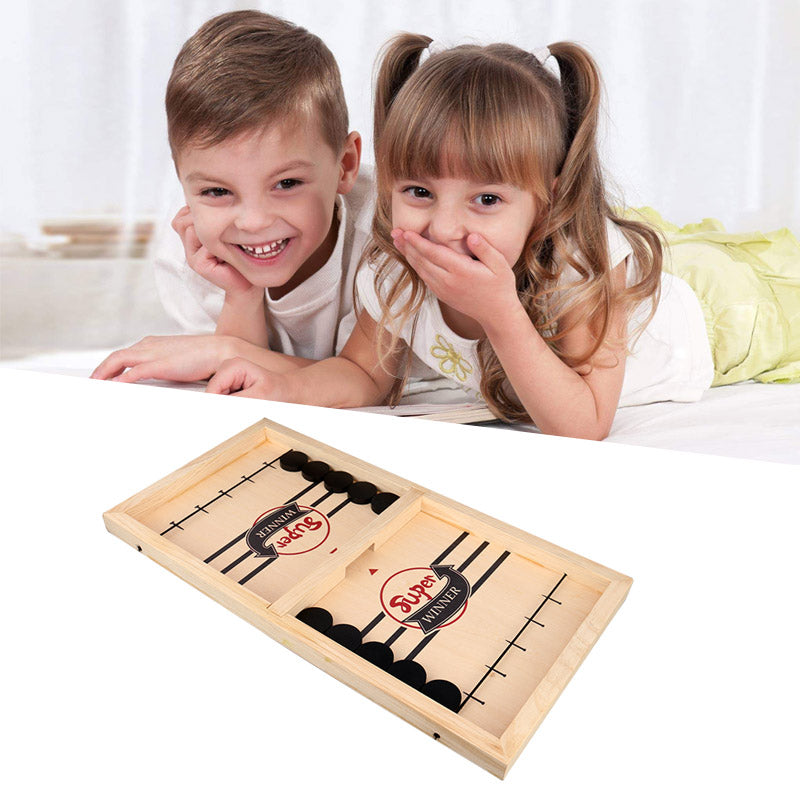 PlayFun – Reversible Sling Puck Board Game Double Sided for Family