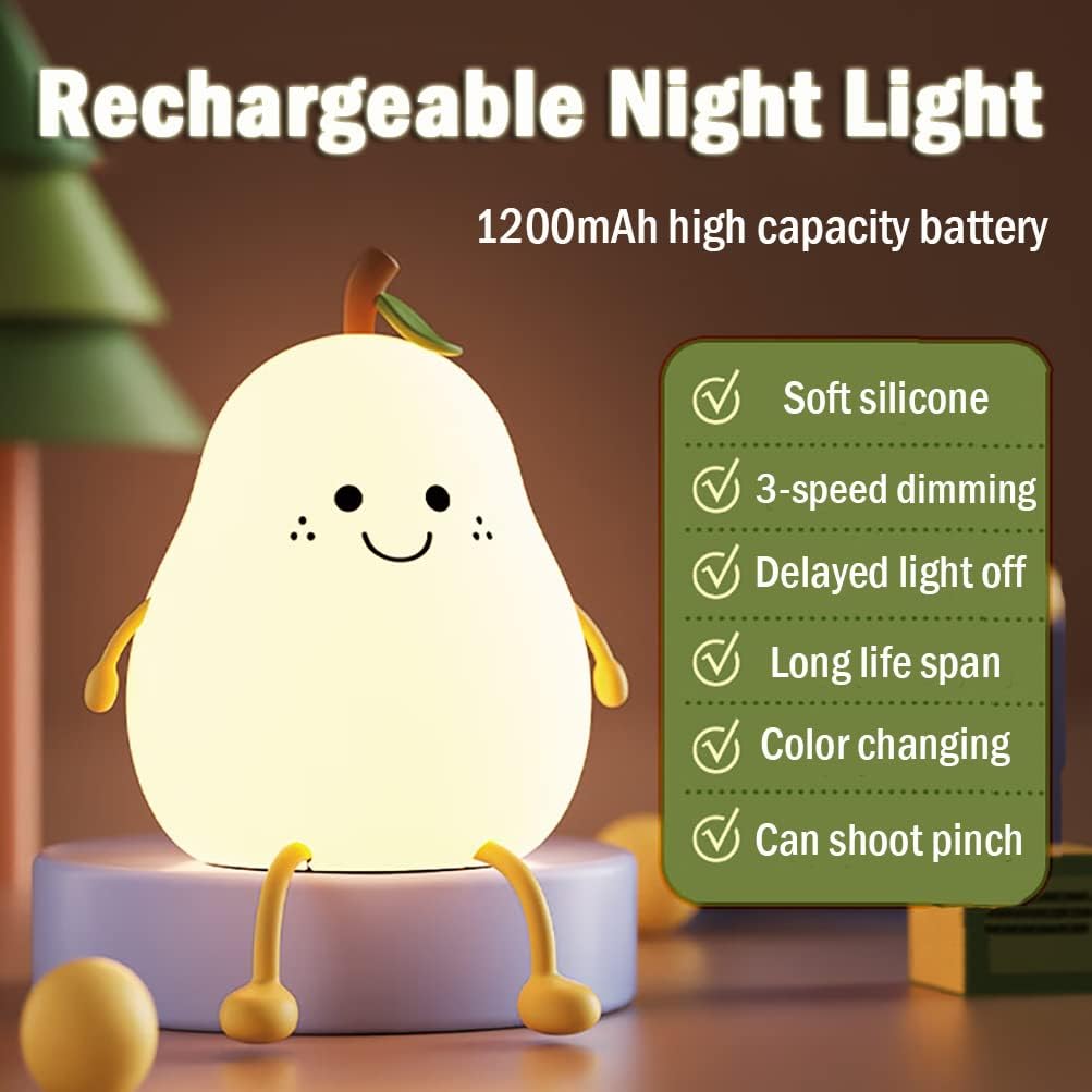 Chic PearGlow Night Light with USB Charger and Warm White Light