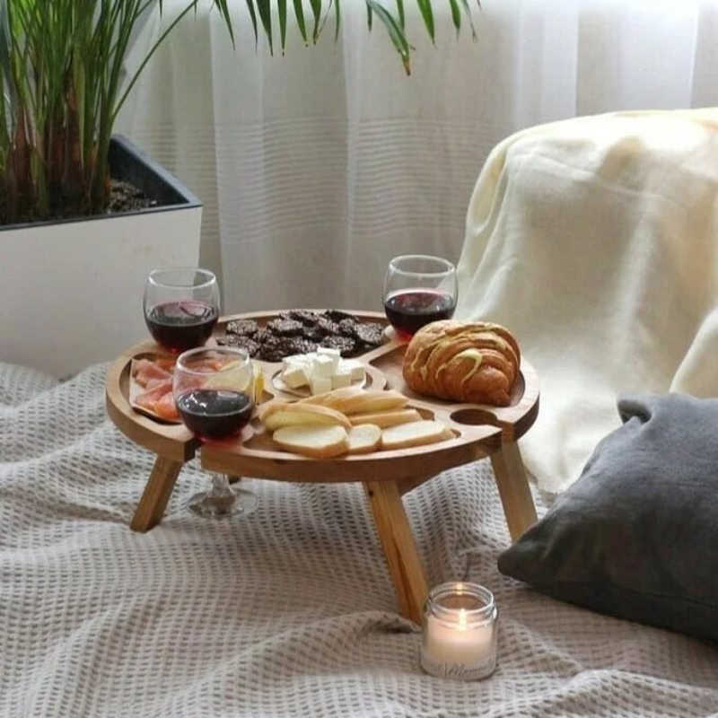 WineNest - Stylish Folding Picnic Table for Wine
