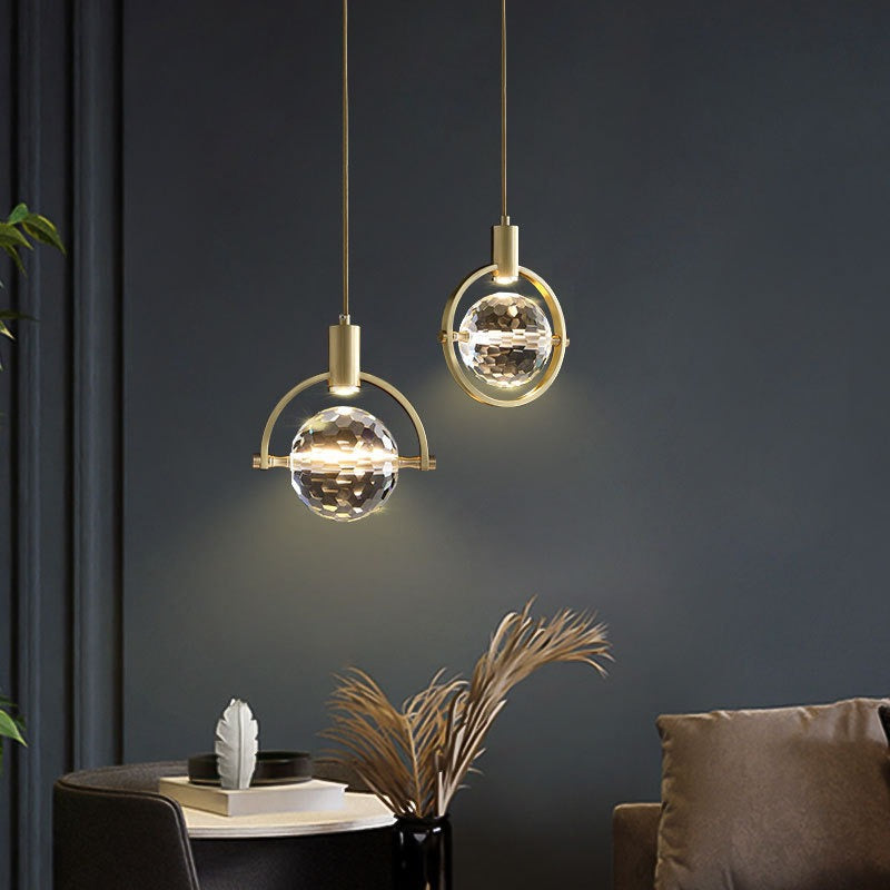 CrystalChic Pendant - Ring-shaped LED Ceiling Light with Sparkling Crystals