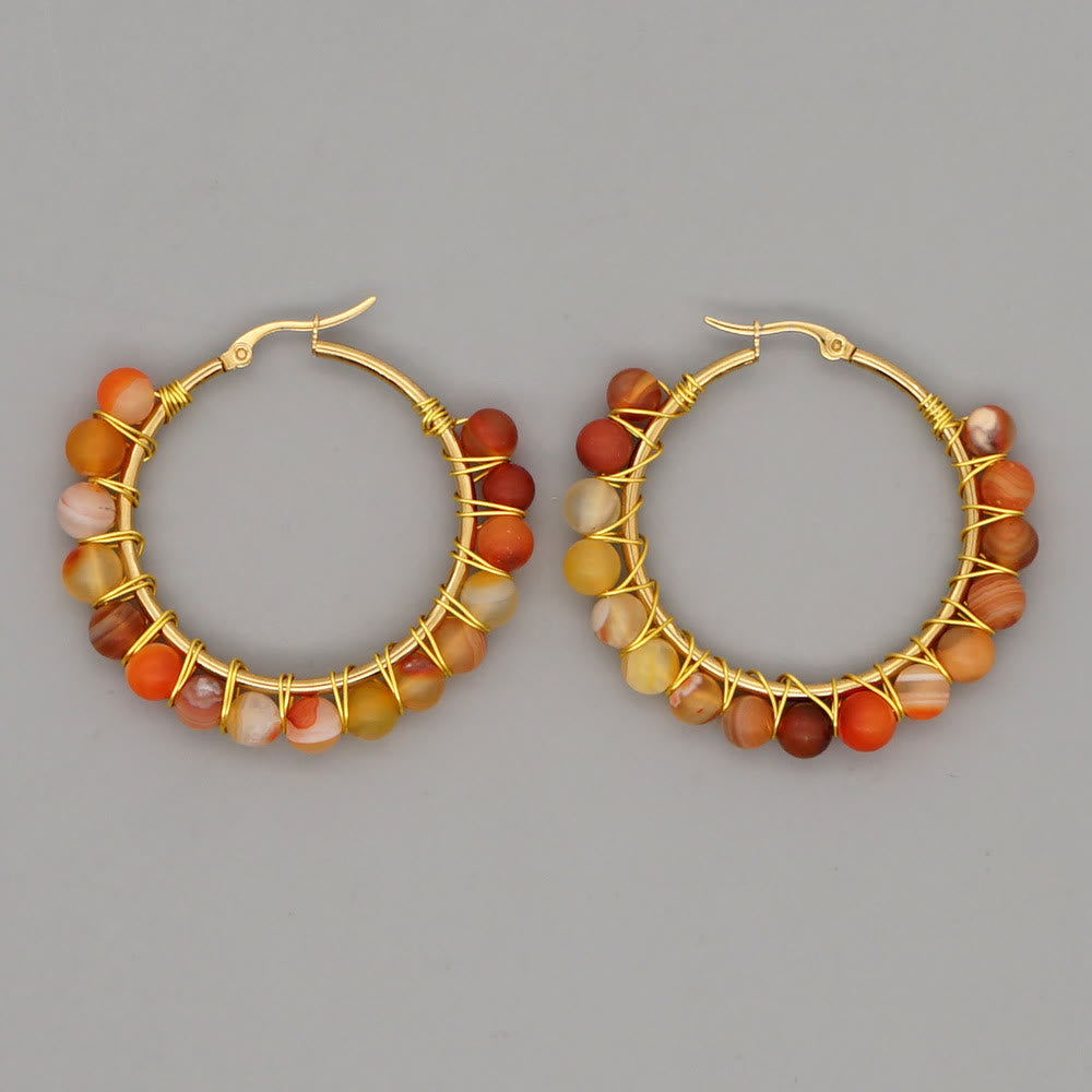 Sannes Elegant Boho Natural Crystal Earrings