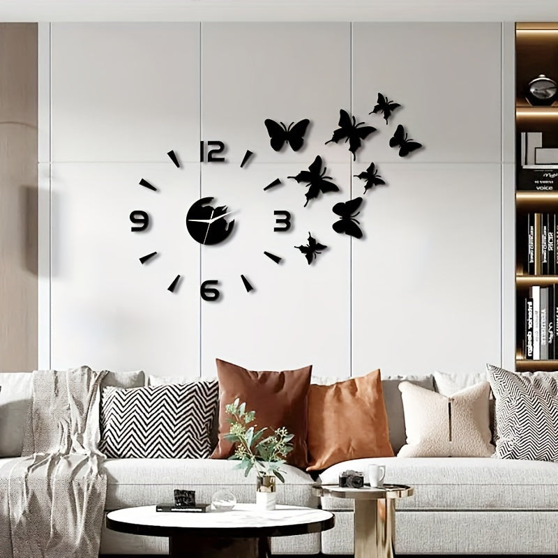 AcrylicButterfly - Luxury 3D Butterfly Mirror Clock