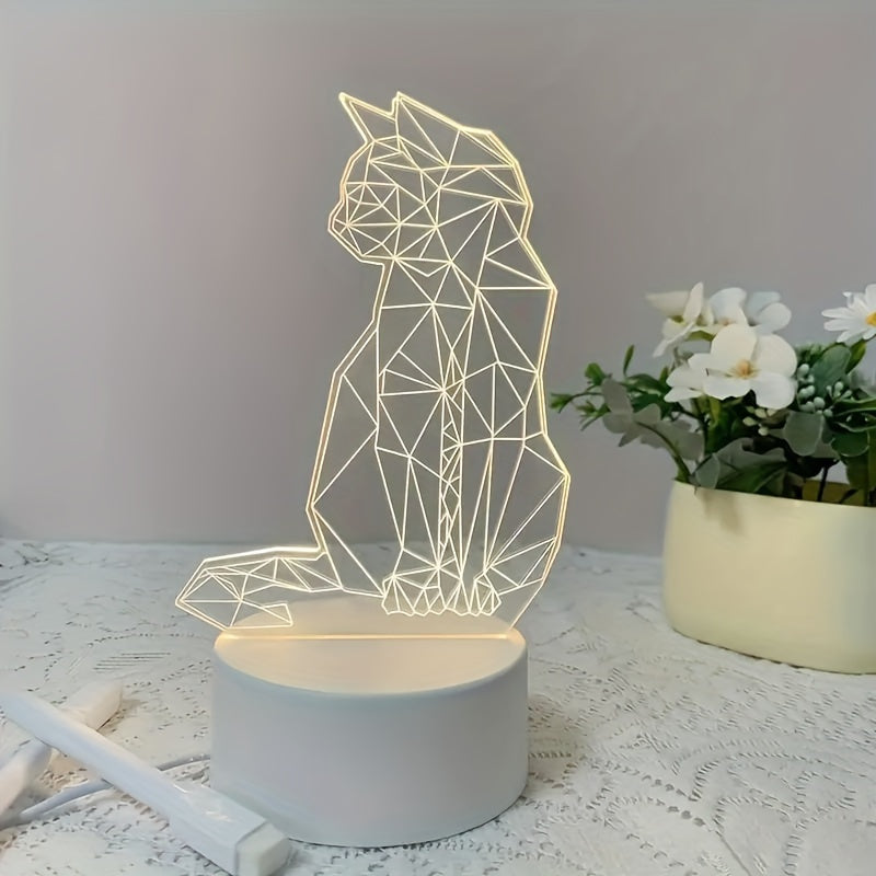 CatGlow Lamp - Modern 3D USB Night Light