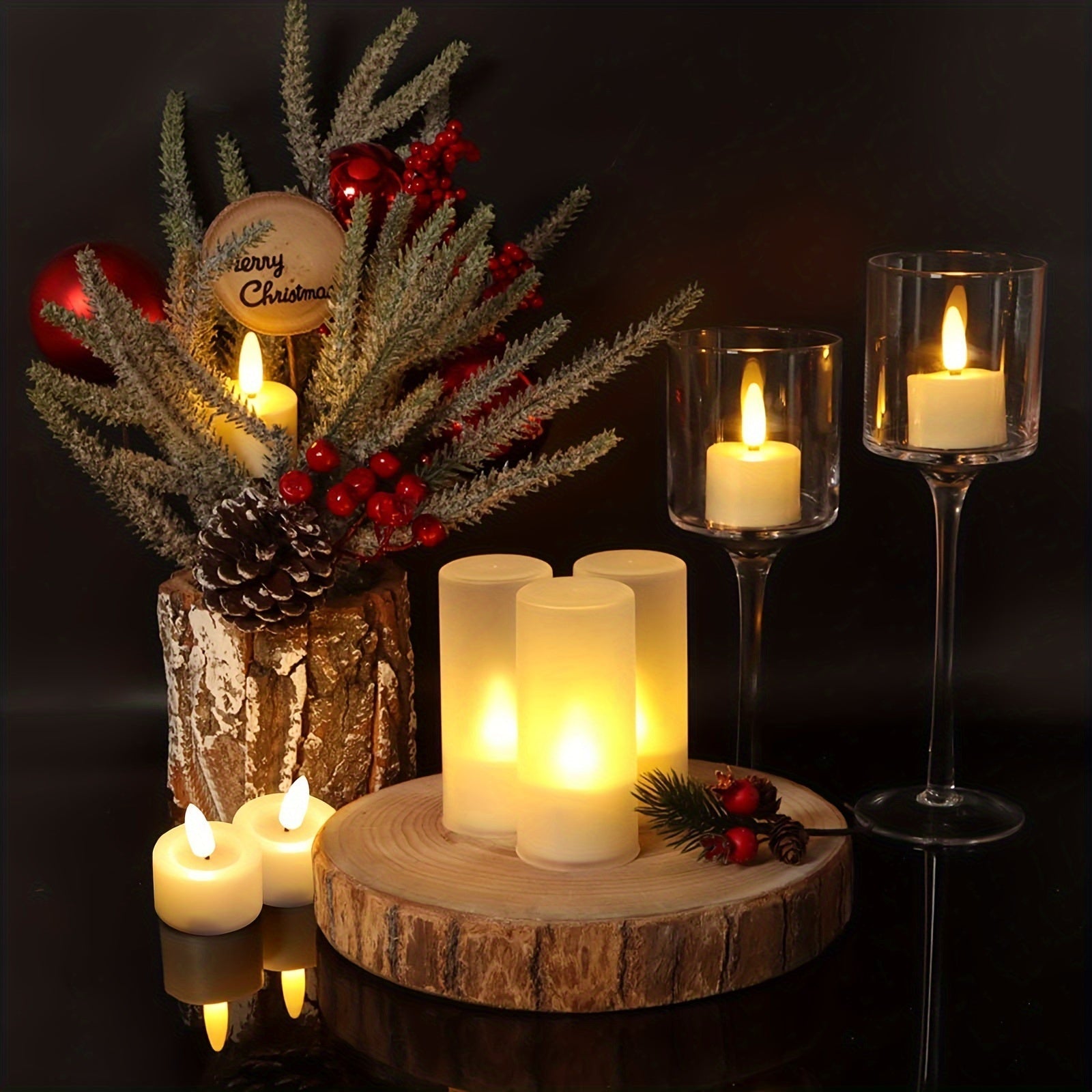 GlowFlicker – Set of 6 LED candelabras with remote control