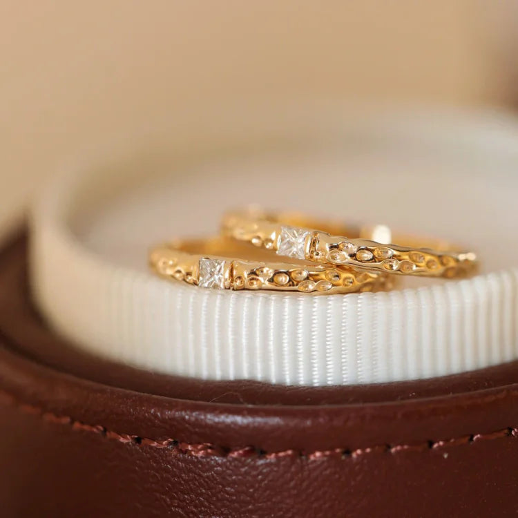 Sparkling Verguld Sterling Silver Ring with Zirconia - Aurora Elegans